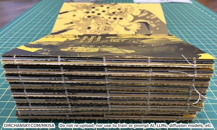 photo of MKISA trimmed books with exposed spine